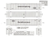 HO Scale Microscale MC-4342 Pacer Stacktrain 53' Containers, 1999+ Decal Set
