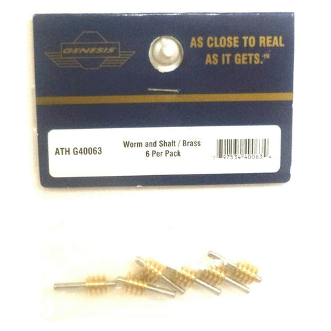 HO Scale Athearn Genesis G40063 Worm Gear with Shaft Brass (6) pcs