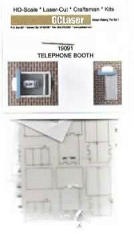 HO Scale GCLaser 19091 Telephone Booth w/Straight Side Laser-Cut Matboard 2-Pack