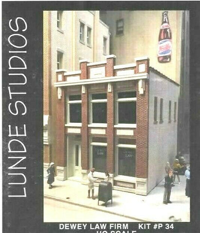 HO Scale Lunde Studios P-34 Dewey Law Firm Resin Building Kit