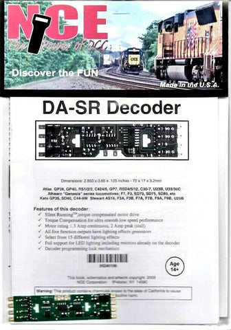 HO Scale NCE 106 DA-SR Solder-In DCC Decoder For Kato & Athearn Genesis