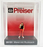 HO Scale Preiser Kg 28191 Man w/Backpack Figure