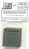 HO Scale Tichy Train Group 8038 Baggage Doors w/Transom pkg (3)