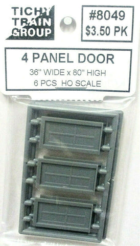 HO Scale Tichy Train Group 8049 4-Panel Doors pkg (6)