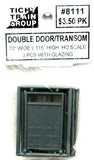 HO Scale Tichy Train Group 8111 Double  Doors w/2 Lite Transom pkg (3)