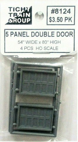 HO Scale Tichy Train Group 8124 Double Door 5 Panel pkg (4)