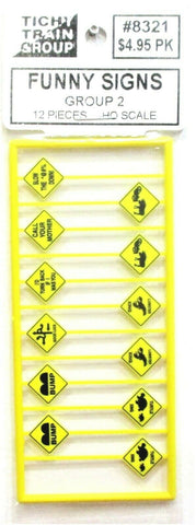 HO Scale Tichy Train Group 8321 Funny Warning Signs Group #3 pkg (12)