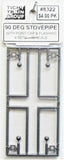 HO Scale Tichy Train Group 8322 8" Stovepipe with 90 Degree Bend pkg (4)
