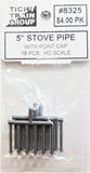 HO Scale Tichy Train Group 8325 5" Stove Chimney Pipe pkg (18)