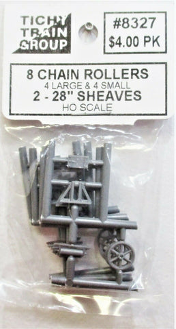 HO Scale Tichy Train Group 8327 Chain Rollers and Sheaves pkg (8)