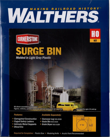 HO Scale Walthers Cornerstone 933-2935 Grain Surge Bin Building Kit