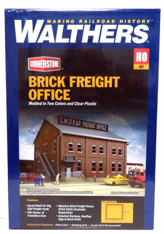 HO Scale Walthers Cornerstone 933-2953 Brick Freight Office Building Kit