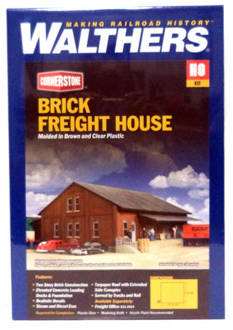 HO Scale Walthers Cornerstone 933-2954 Brick Freight House Building Kit