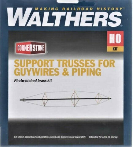 HO Scale Walthers Cornerstone 933-2955 Support Trusses for Guywires & Piping Kit