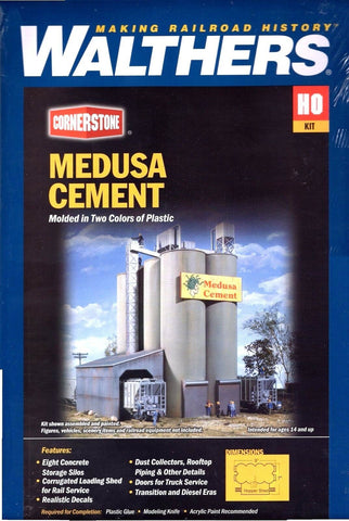 HO Scale Walthers Cornerstone 933-3019 Medusa Cement Company Building Kit