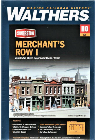 HO Scale Walthers Cornerstone 933-3029 Merchant's Row II Building Kit