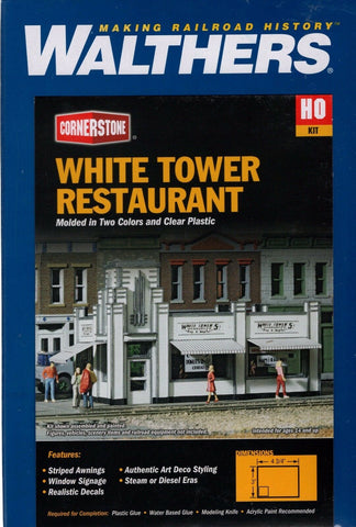HO Scale Walthers Cornerstone 933-3030 White Tower Restaurant Building Kit