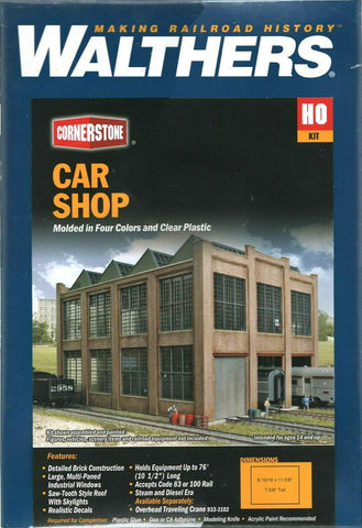 HO Scale Walthers Cornerstone 933-3040 Car Shop Building Kit