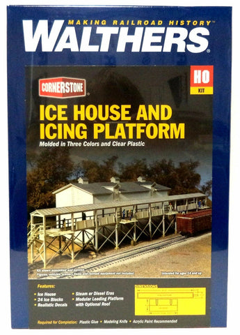 HO Scale Walthers Cornerstone 933-3049 Icehouse and Platform Building Kit
