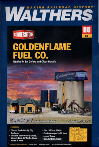 HO Scale Walthers Cornerstone 933-3087 Goldenflame Fuel Company Building Kit
