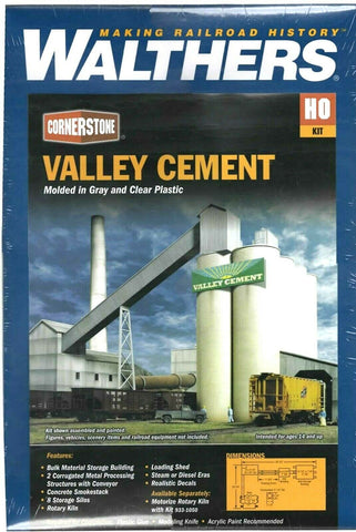 HO Scale Walthers Cornerstone 933-3098 Valley Cement Plant Complex Building Kit