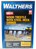 HO Scale Walthers Cornerstone 933-3147 Wood Trestle w/Deck Girder Bridge Kit