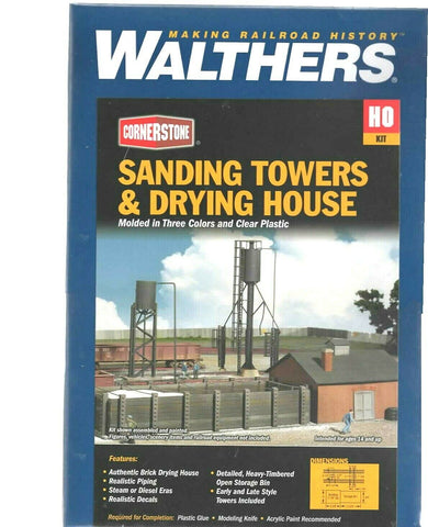 HO Scale Walthers Cornerstone 933-3182 Sanding Towers & Drying House Kit