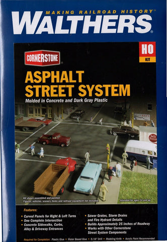 HO Scale Walthers Cornerstone 933-3194 Asphalt Street System Complete Set