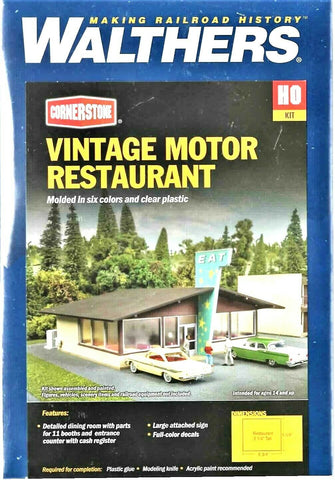 HO Scale Walthers Cornerstone 933-3489 Vintage Motor Restaurant Kit