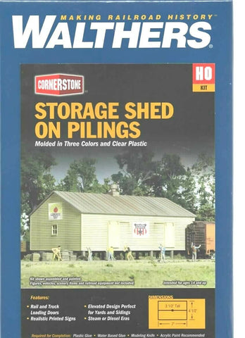 HO Scale Walthers Cornerstone 933-3529 Storage Shed on Pilings Building Kit
