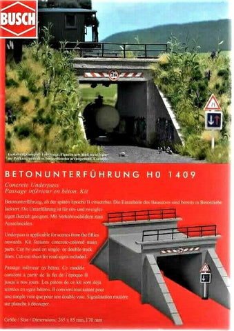 HO Scale Busch Gmbh & Co Kg 1409 Small Concrete Underpass Kit