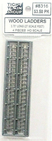 HO Scale Tichy Train Group 8316 Wood Ladders pkg (4)