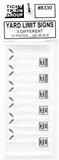 HO Scale Tichy Train Group 8330 Yard Limit Signs (12) pcs