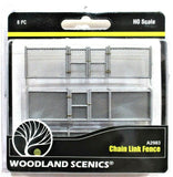 HO Scale Woodland Scenics A2983 Chain Link Fence w/Gates Hinges & Planter Pins