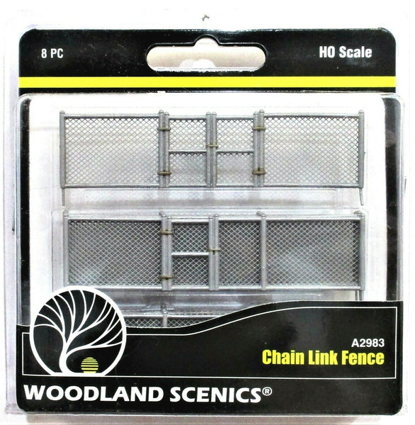HO Scale Woodland Scenics A2983 Chain Link Fence w/Gates Hinges & Plan