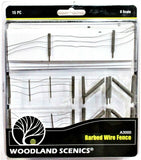 O Scale Woodland Scenics A3000 Barbed Wire Fence w/Gates Hinges & Planter Pins