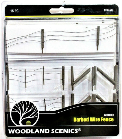 O Scale Woodland Scenics A3000 Barbed Wire Fence w/Gates Hinges & Planter Pins