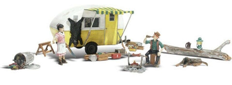 N Scale Woodland Scenics AutoScenes AS5341 Ma & Pa's Trailer Haven Mobile Home