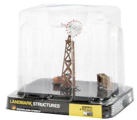 N Scale Woodland Scenics BR4937 Windmill Built-&-Ready Landmark Structures