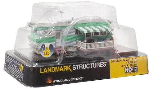HO Scale Woodland Scenics BR5060 Built & Ready Grillin' & Chillin' Mobile Home