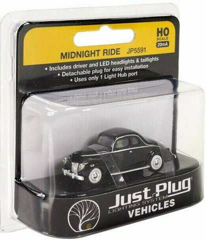 HO Scale Woodland Scenics JP5591 Just Plug Lighted Midnight Ride Coupe