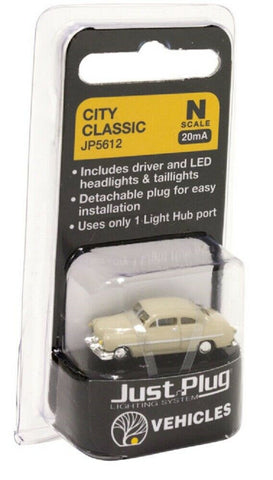 N Scale Woodland Scenics JP5612 Just Plug City Classic Coupe Lighted Vehicle