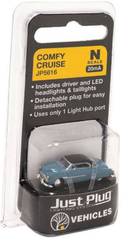 N Scale Woodland Scenics JP5616 Just Plug Comfy Cruise Coupe Lighted Vehicle