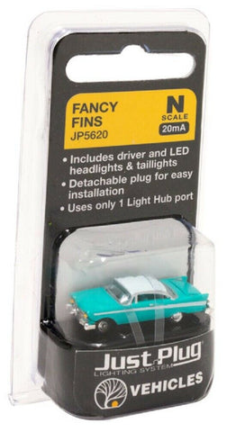 N Scale Woodland Scenics JP5620 Just Plug Fancy Fins Coupe Lighted Vehicle