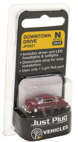 N Scale Woodland Scenics JP5621 Just Plug Downtown Drive Coupe Lighted Vehicle