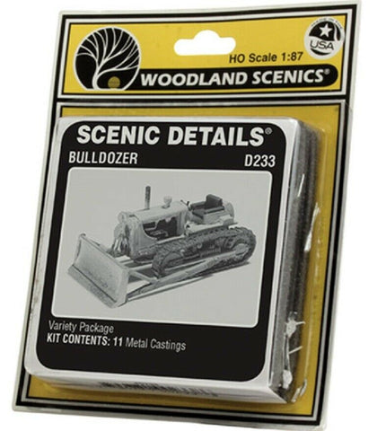 HO Scale Woodland Scenics D233 Scenic Details Bulldozer w/Blade Metal Kit