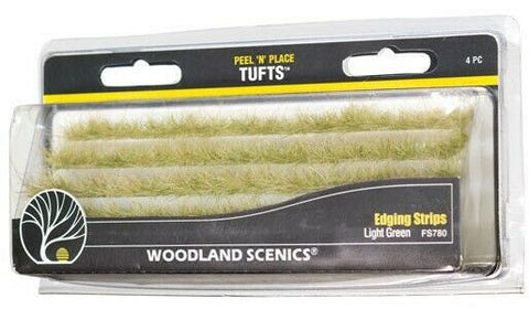 Woodland Scenics FS780 Peel 'n' Place Light Green Edging Strips Tufts