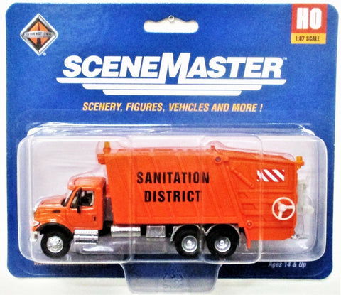HO Scale Walthers SceneMaster 949-11770 Orange International 7600 Garbage Truck