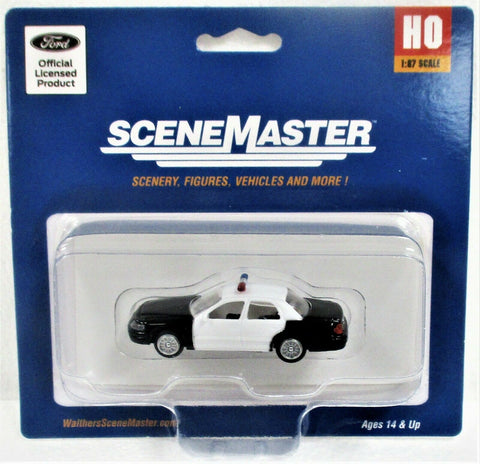 Walthers SceneMaster 949-12021 Police Black & White Ford Crown Victoria