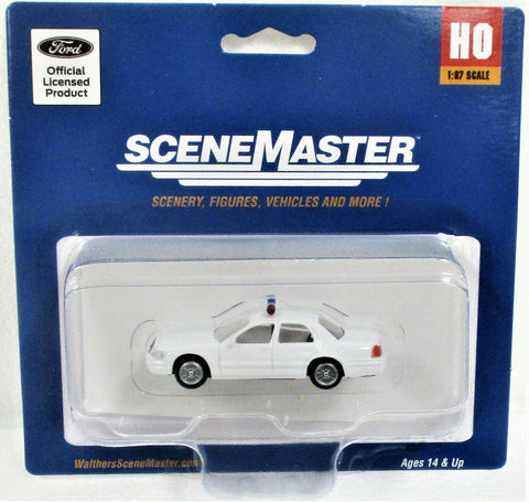 HO Scale Walthers SceneMaster 949-12024 White Police Ford Crown Victoria